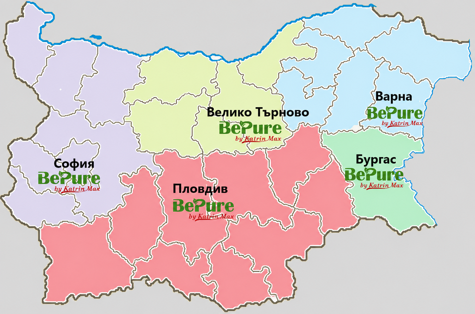 Национално покритие на Катрин Макс в България