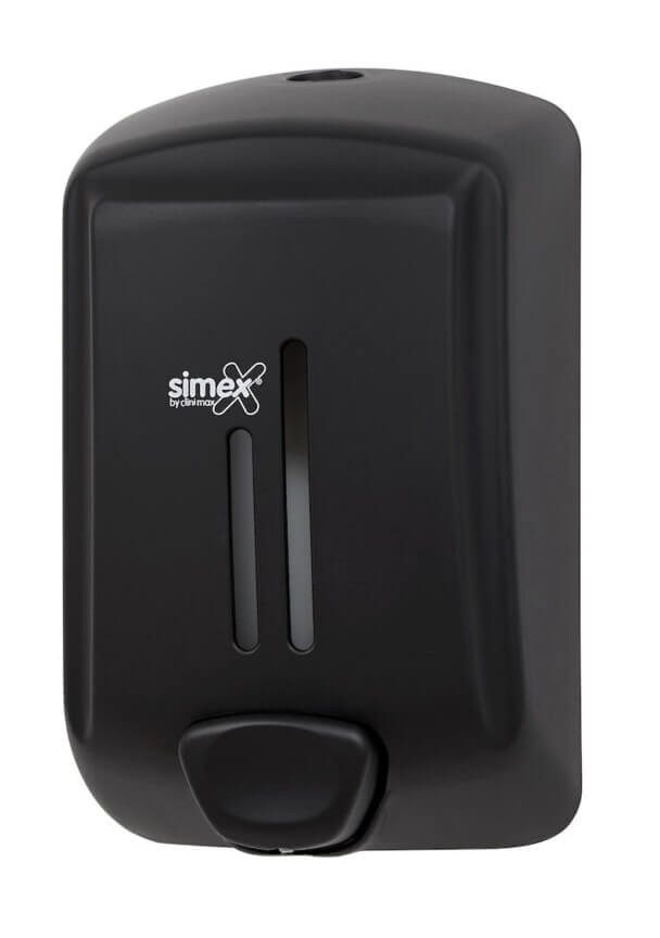 Стенен черен дозатор за течен сапун Simex 0.7л.
