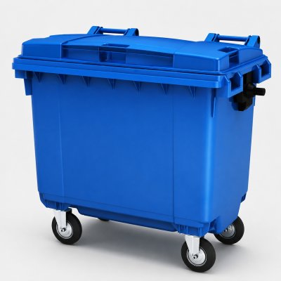 Изглед 2 на Пластмасов контейнер 660 л с колела